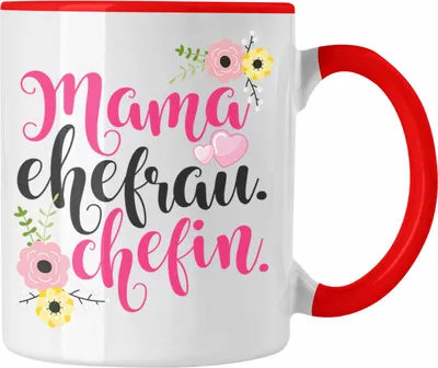 Produktbild von Trendation - Mama Ehefrau Chefin Tasse Geschenk Beste Mutter Frau Chefin Geburtstag Muttertag (Rot)