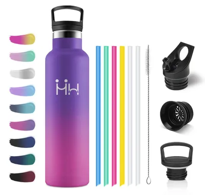 Produktbild von JAPORIA Thermosflasche 750ml, Isolierflasche mit Strohhalm, BPA-Frei, Kohlensäur