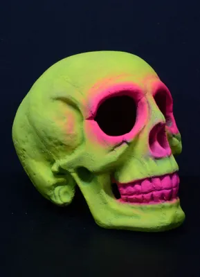 Produktbild von PSYWORK XXL Schwarzlicht Deko Schädel Neon Gelb-Pink
