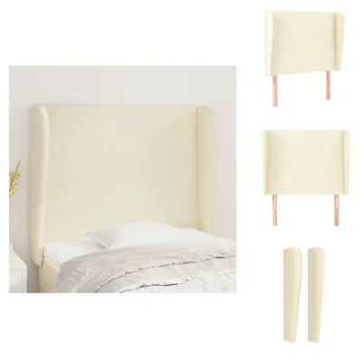 Imagen del producto de vidaXL Cabecero con orejas, color crema, 103x23x118/128 cm, fabricado en cuero sintético - Cabecero y piecero