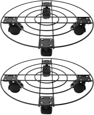 Image de Support de jardin avec chariot robuste et bac à plantes pivotant, équipé de freins solides et sûrs, pour l'intérieur, le balcon ou la serre - 1 pièce