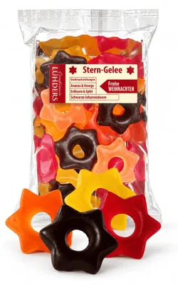 Produktbild von Lühders Gelee-Sterne Weihnachten 150g