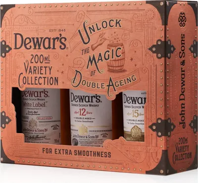Produktbild von DEWAR's "UNLOCK THE MAGIC OF DOUBLE AGEING" (je Fl.200ml) gesamt 0,6L alc. 40% vol.