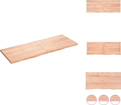 Produktbild von vidaXL Wandregal Hellbraun 160x60x(2-4) cm Massivholz Eiche Behandelt -  Wandregale