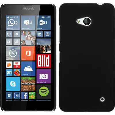 Produktbild von PhoneNatic Case kompatibel mit Microsoft Lumia 640 - Hülle schwarz gummiert Hard-case + 2 Schutzfolien
