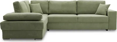 Produktbild von Ecksofa mit schlaffunktion, Schlafsofa mit Bettkasten, L-förmig, FESTINA 290/230cm LINKS, Olivgrün