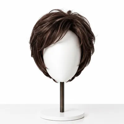 Produktbild von Natürlicher 22cm Damen Abdeckung Haartopper, Damen Clip In Haar Extension aus Hitzebeständigem Faser - HATIPS Dunkelbraun