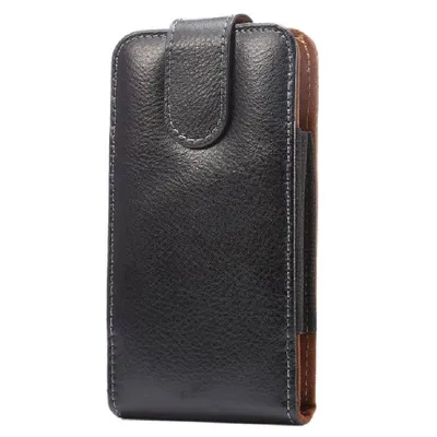 Produktbild von DFV mobile - Gürteltasche Echtleder Holster Etui mit Gürtelclips Swivel 360 aus Premium Echtem Leder für Lenovo S890 - Schwarz