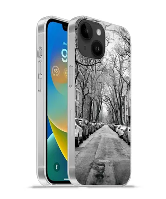 Produktbild von MuchoWow® Handyhülle Schutzhülle Hülle für Apple iPhone 14 - Softcase Geparkte Autos in New York - schwarz und weiß Silikon Softcase Handy Hülle - Mobiltelefonhülle