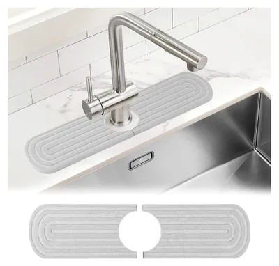 Produktbild von Wasserhahnmatte aus Diatomeenerde, 40 × 10 cm, Spritzschutz für Küche und Bad
