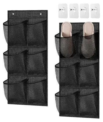 Faltbarer Hänge-Organizer, 2 Stück, Stoff, schwarz, 34x76,5 cm