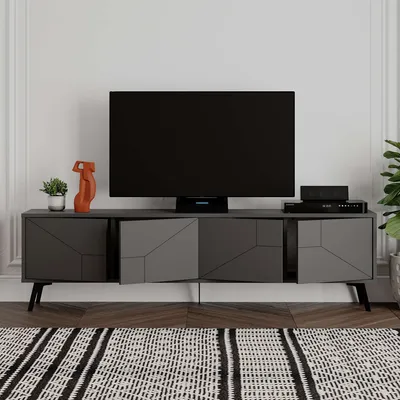 Produktbild von Skye Decor, Dune - Anthracite, Anthrazit, Fernsehtisch, 180 x 50 x 29,6 cm, 100 % MELAMINBESCHICHTETE SPANPLATTEN
