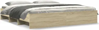 Image de vidaXL Cadre de lit sans matelas Chêne Sonoma 200x200 cm Bois composite
