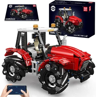 Productafbeelding van Technologie Tractor Model - Bouwset Voertuig - Bouwen en Spelen - Afstandsbediening - 1392 Stuks - Rood