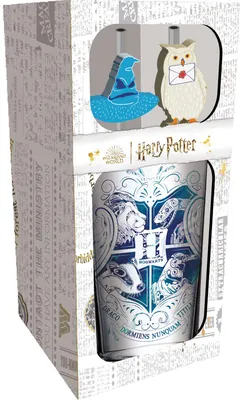 Produktbild von Harry Potter Glas Tumbler mit Trinkhalmen Hogwarts 485 ml