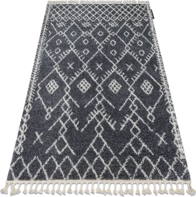 Produktbild von Teppich BERBER TANGER B5940 grau / weiß Franse shaggy Grau 140x190 cm