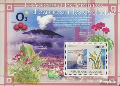 Produktbild von Briefmarken Togo 2011 Mi Block 572 (kompl. Ausgabe) postfrisch Vulkane & Ozonschäden an Orchideen