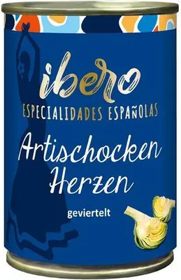 Produktbild von Ibero Artischocken Herzen geviertelt 240 G Dose Vegan Glutenfrei Süßlich-nussig bis etwas herb