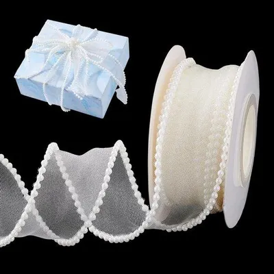 Immagine prodotto di Nastro in organza e chiffon, 5 metri - Confezione regalo per matrimonio - Larghezza 3 cm - Nastro decorativo