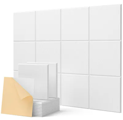 Zdjęcie produktu dla Akustyczne panele, samoprzylepne, 12 sztuk, izolacja akustyczna, wymiary: 30 x 30 x 0,9 cm