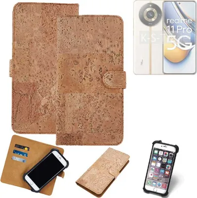 Produktbild von K-S-Trade Hülle kompatibel mit Realme 11 5G  Kork Handyhülle Cover  Schutzhülle TPU Case Bumper in Hellbraun, (1x)