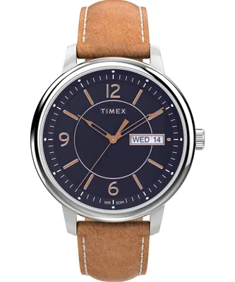 Produktbild von Timex Herrenuhr TW2V29000 Klassisch Quarz 45mm braun Leder 50m wasserdicht