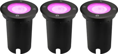 Produktbild von Ledvion 3er Set LED Bodenstrahler Außen IP67 4.9W 5W GU10 RGB 1m Rund