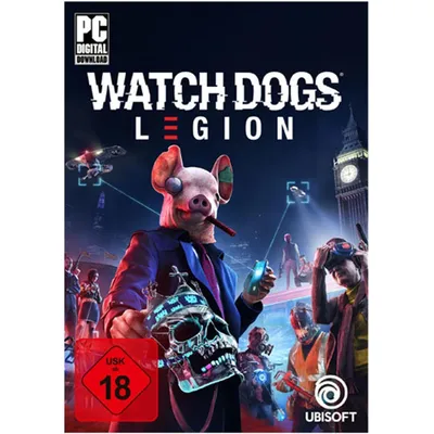 The image is the cover art for the video game Watch Dogs Legion, featuring characters and imagery from the game.