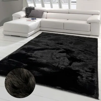 Produktbild von Klassischer Teppich Ess- & Wohnzimmer - waschbar - schwarz Größe - 140 x 200 cm
