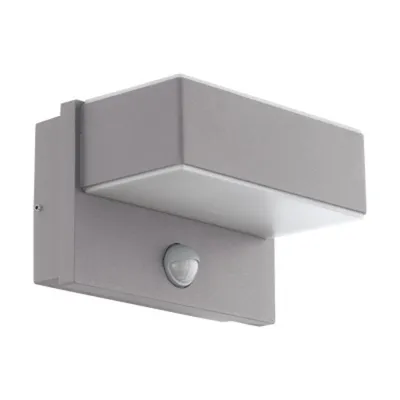 Image de Applique murale d'extérieur LED Azzinano 2 p. avec capteur argenté, blanc