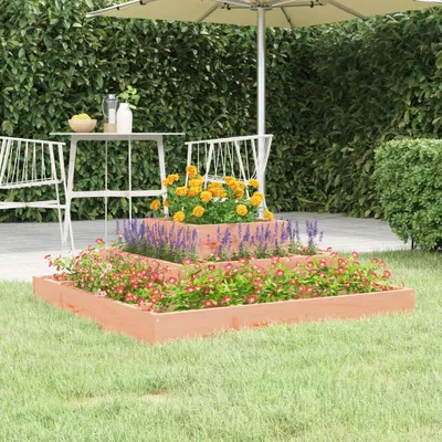 Image de The Living Store bac à plantes 80x80x27 cm bois massif douglas