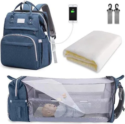 Produktbild von Reise-Rucksack mit großem Fassungsvermögen und faltenfähigem Design - Ideal für Reisen mit Baby