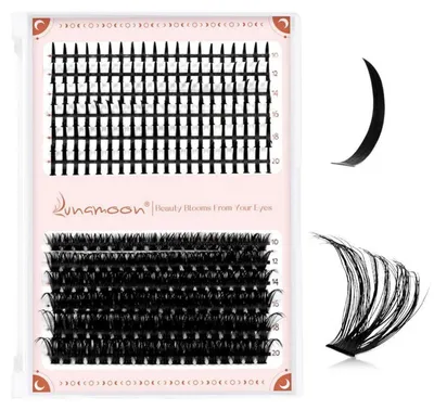 Produktbild von Wimpern Cluster DIY Extensions Set Spiky 80D Manga Anime Wispy Black