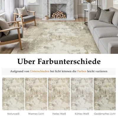 Immagine prodotto di Omgoods - Tappeto Runner Beige 60 x 180 cm - Lavabile, Antiscivolo e dal Design Astratto, Ideale per Ingresso e Cucina