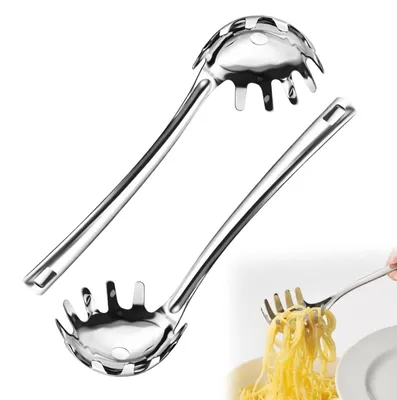 Productafbeelding van Spaghettilepel Set 2 Stuks, Pannenspanner van Roestvrij Staal, Handige Spaghettizanger Voor Pasta