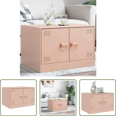 Zdjęcie produktu dla The Living Store stolik kawowy różowy 67x50x44 cm stalowy