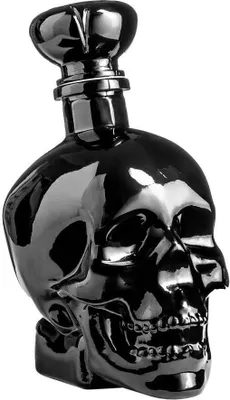 Produktbild von Schwarze Totenkopf-Karaffe 750 ml – Glasflasche für Whisky, Schnaps, Rum