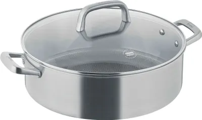Produktbild von Servierpfanne mit Glasdeckel 32 cm, poliert - Tricion Resist b.nature