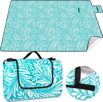 Productafbeelding van Picknickdeken 200 x 200 cm, waterdicht, wasbaar, zandafstotend, lichtgewicht, compact opvouwbaar, stranddeken voor buiten, geschikt voor camping, park en tuin - Grote afmetingen
