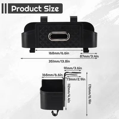 Imagen del producto de Omgoods - Organizador para el asiento trasero con portavasos y compartimento para pañuelos (2 unidades)