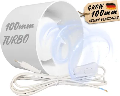 Immagine prodotto di 100 mm aria di scarico aria di mandata ventilatore in linea con cavo interruttore a spina 230V per presa ventilatore aria di scarico da condotto