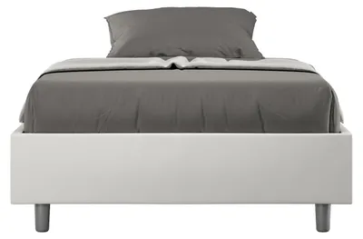 Immagine prodotto di Letto Matrimoniale Francese Sommier 140x190 cm con Rete e Contenitore Azelia Bianco