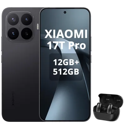 Immagine prodotto di Smartphone Xiaomi 17T Pro 5G, 512GB di memoria, 12GB di RAM, display 6.83", batteria 7000mAh, colore nero (con cuffie Bluetooth)
