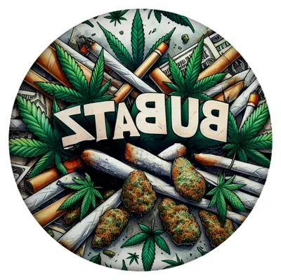 Produktbild von Runder Marihuana Magnet mit Flaschenöffner und Spruch Bubatz