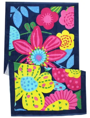 Produktbild von Strandtuch mit Blumenmuster, 77 x 144 cm