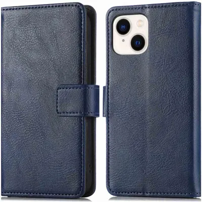 Zdjęcie produktu dla imoshion Luxe Bookcase dla Apple iPhone 15 Plus - ciemnoniebieski