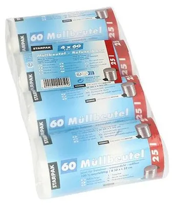 Produktbild von Müllbeutel, HDPE 25 l 52 cm x 50 cm transparent 11 my