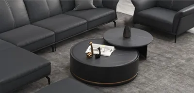Produktbild von Doppelter Couchtisch Wohnzimmer Tisch Couchtisch Sofa Beistell Rund Tische Neu