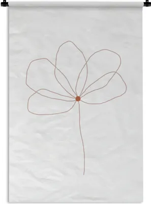 Produktbild von MuchoWow® Wandteppich Wandbehang Blume - Strichzeichnung - Natur 60x90 cm Tapisserie Dekoration Wandtuch - Foto-Teppich - Abwaschbar