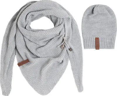 Produktbild von Knit Factory Coco Dreiecksschal & Coco Mütze - Grau